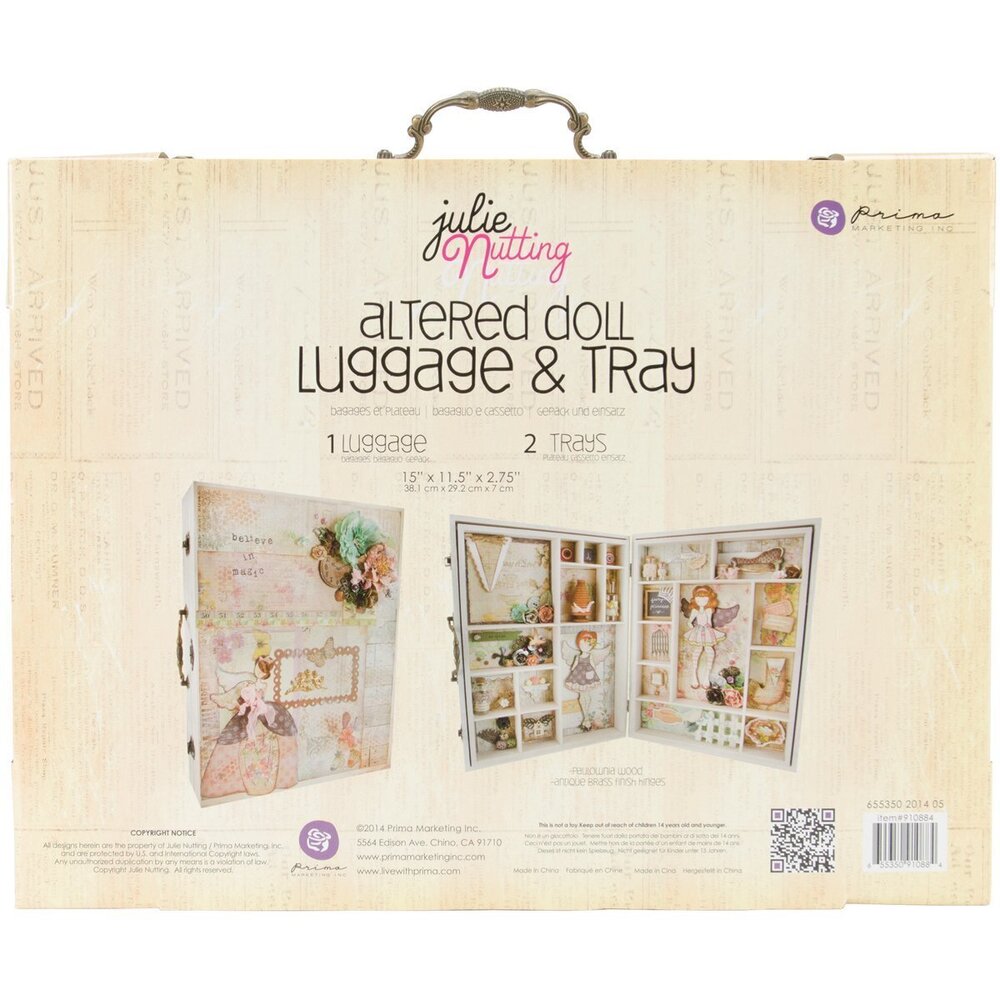 2705 Prima Marketing 910884 Altered Doll Wooden Luggage with Trays, 15-Inch